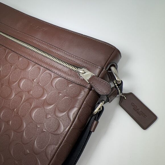 Coach Mens Charles Tech Crossbody In Signature Crossgrain Leather 72221 Mahogany - Picture 10 of 10